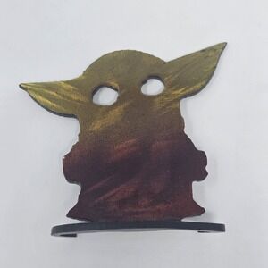 Star Wars Grogu Baby Yoda Metal Silhouette Stand Desk Shelf Art Decor Figure